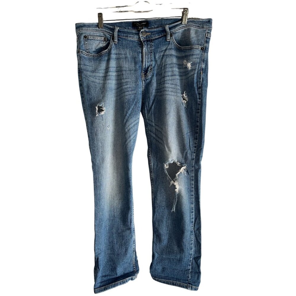 Banana Republic Factory Girlfriend Distressed Jeans Indigo Blue Size 12